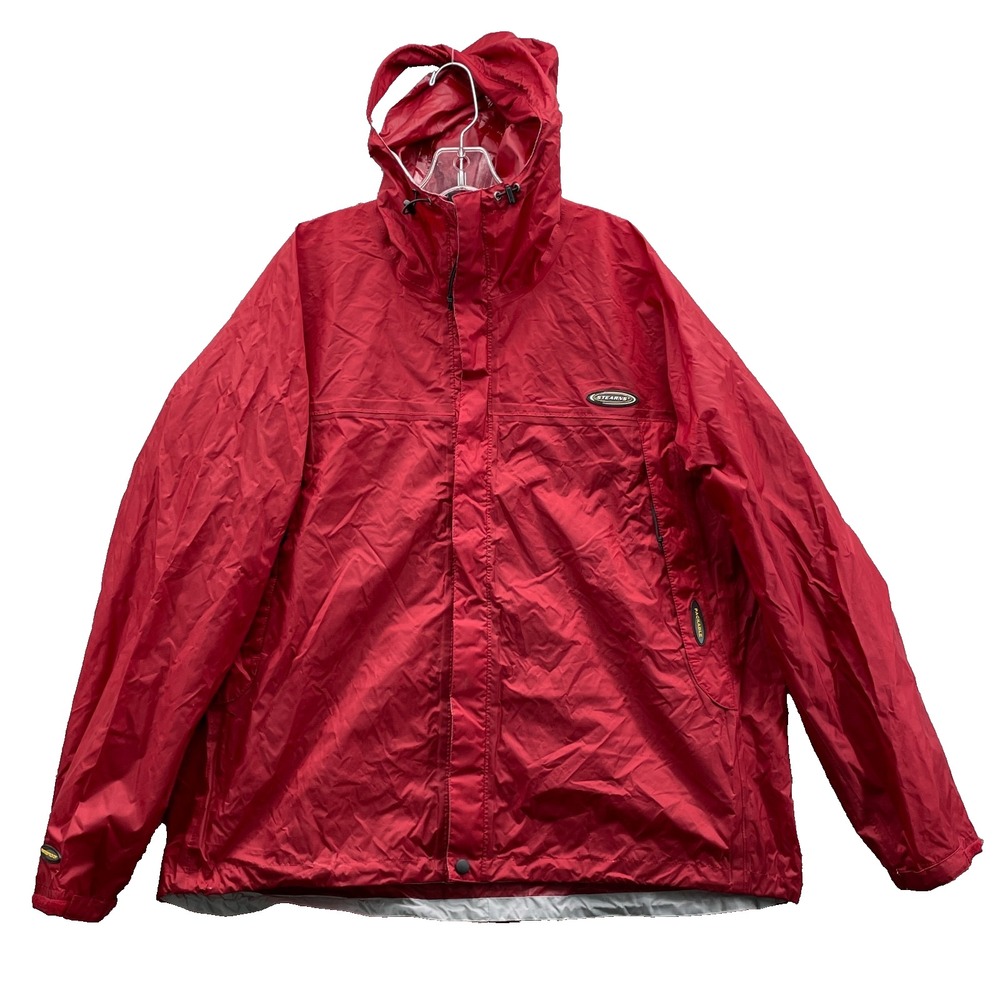 Stearns Windbreaker Jacket Mens XL Red Waterproof Coat Outdoor Moto Gorpcore 90s